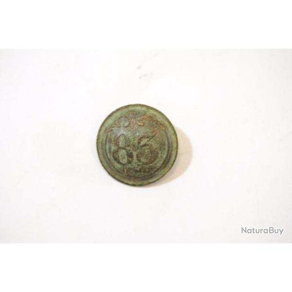 Bouton 83 de ligne 23mm (83e r�giment de ligne) Second Empire
