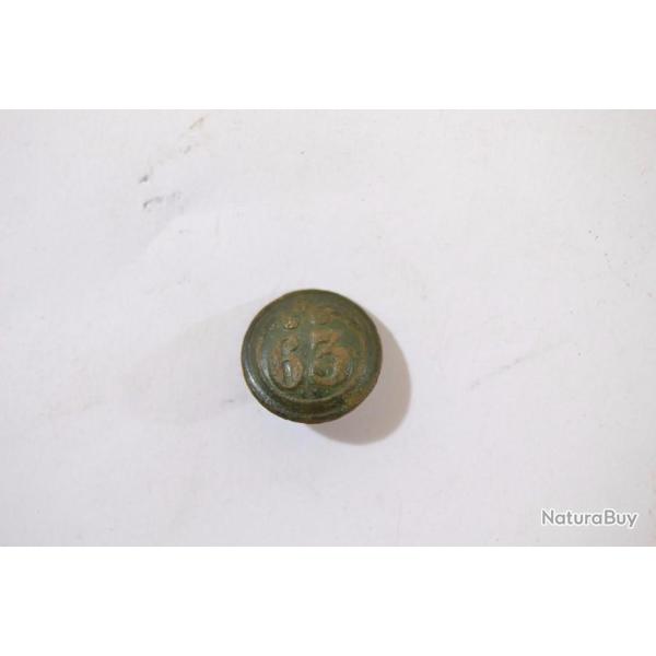 Bouton 63 de ligne 16.5mm (63e r�giment de ligne) Second Empire