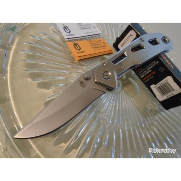 Couteau Gerber Airlift Lame Acier 5Cr13 Manche Acier Framelock G30001346