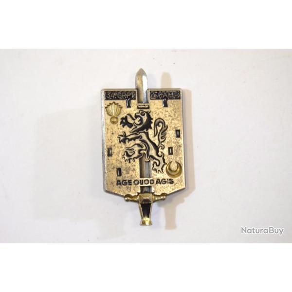 insigne 34 GRPT, Groupement de Camp, Delsart dos lisse, fixation 2 pontets