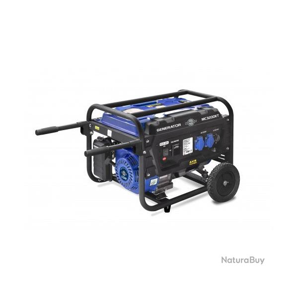 Groupe �l�ctrog�ne 3000W 7Cv AVR (r�gulation tension) avec un Kit Roues MC 3200KT Mecafer