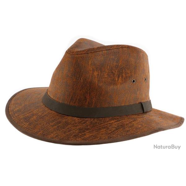 Chapeau Cuir Camel Flinder par Aussie Apparel Marron