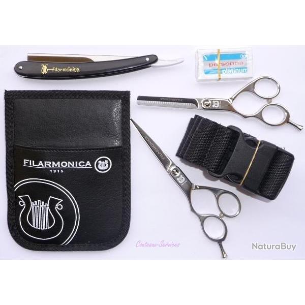 Set ciseaux de coiffeur pour gauchers Filarmonica 54002