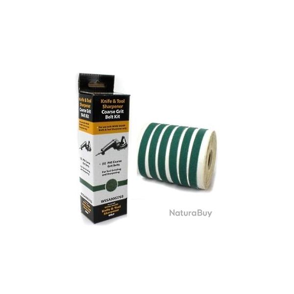 WS2703-Kit de courroies gros grain P80 pour Aiguiseur Work Sharp WS1 ou MK2