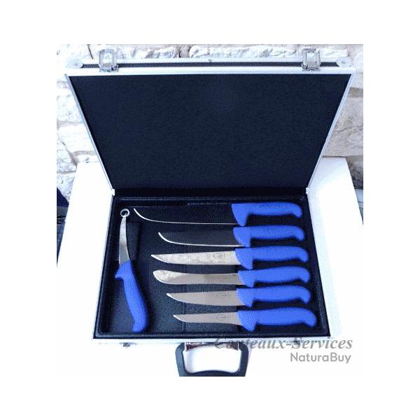 Mallette magnetique garnie de 7 couteaux de boucher Dick