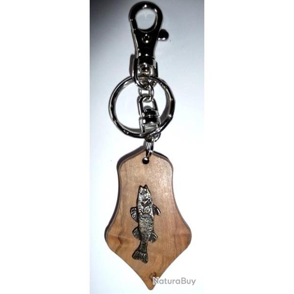 Porte-cl� bois d'olivier motif poisson