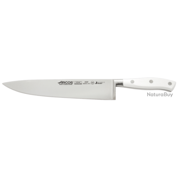 Couteau de cuisine forg Arcos Riviera manche blanc 25 cm