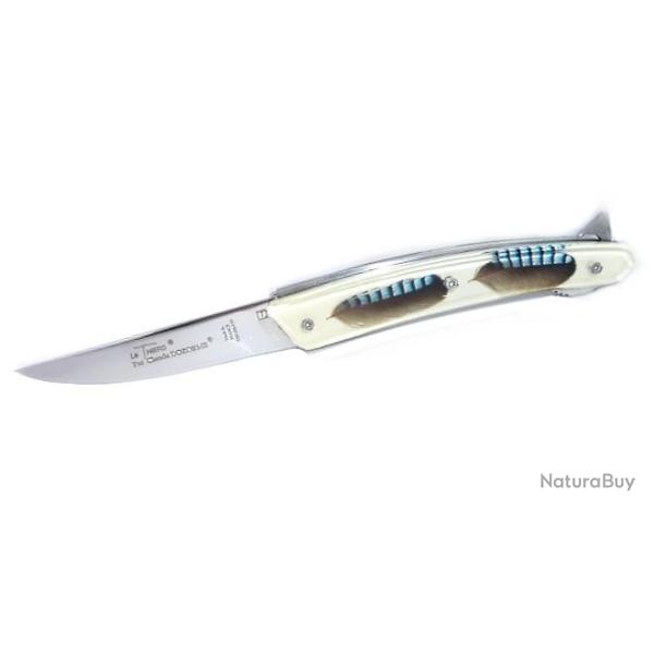Couteau Le Thiers verrou Claude Dozorme plumes de geai 8913.PG