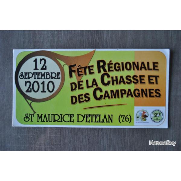 autocollant fete regionale de la chasse