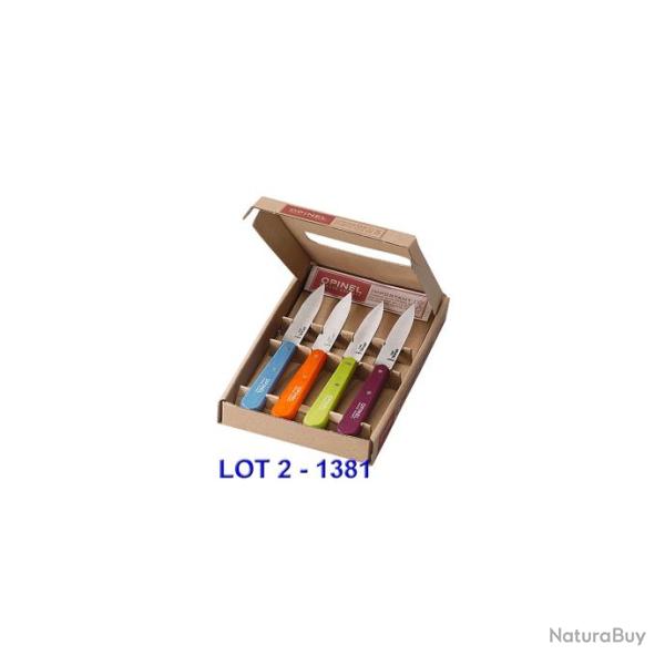 Opinel - Coffret 4 Couteaux Office N112 Panach�s Lame Lisse Inox - 1381-946.P - 1381