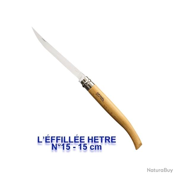 Opinel - Couteau L'Effil� N8 A N15 H�tre Lame Inox - 3x75 - 3975