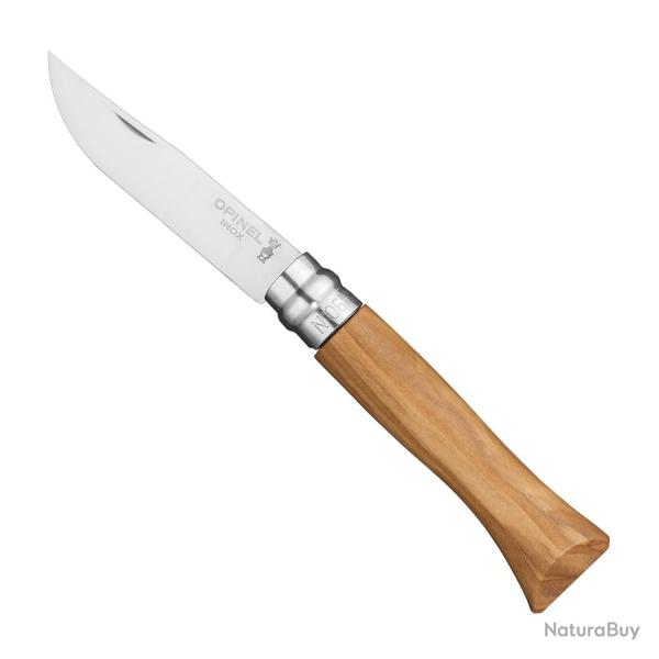 Opinel - Couteau Bois Classique N6 Ou N8 Olivier Lame Inox - x94 - 894