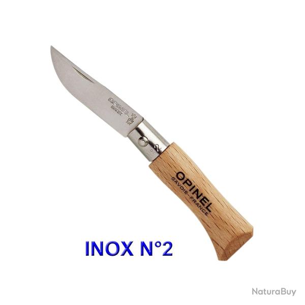 Opinel - Couteau Tradition N2 � N5 H�tre Lame Inox ou Carbone - 940-952 - 952.02