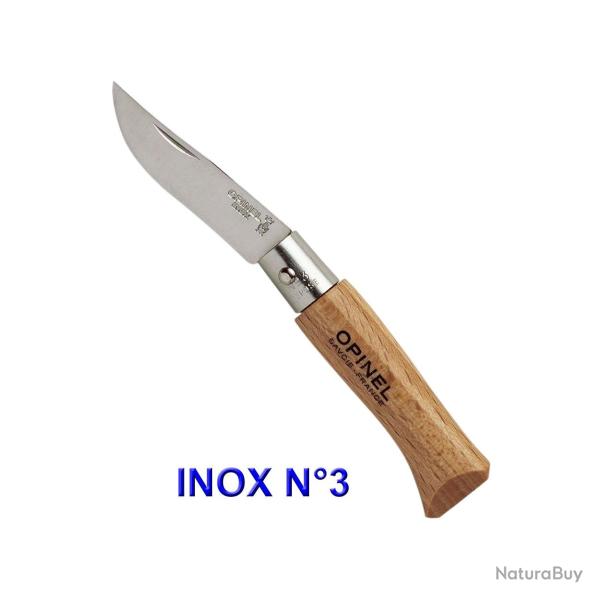 Opinel - Couteau Tradition N2 � N5 H�tre Lame Inox ou Carbone - 940-952 - 952.03
