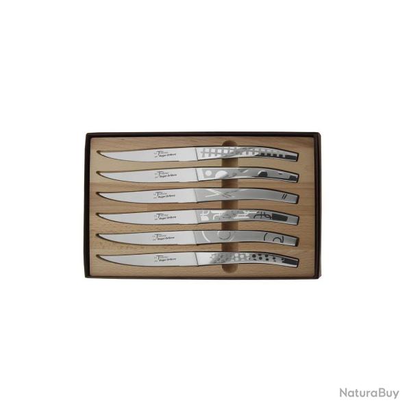 Roger Orfevre - Coffret 6 Couteaux Le Thiers 23cm Inox D�cor Maison - 10107