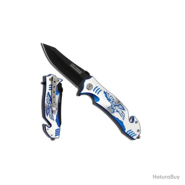 TacForce - Couteau Pliant Aigle Manche 12cm Clip - TF-806 - TF-806BL