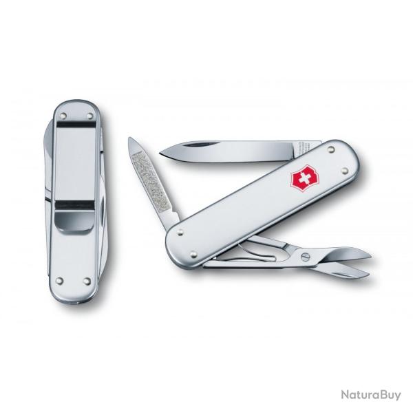 VICTORINOX - Couteau Suisse Money Clip Alox Lisse Gris 5 Fonctions - 0.6540.16