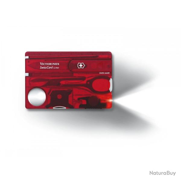 Victorinox - SwissCard Couleur Translucide Lite LED 13 Fonctions - 0.73xx - 0.7300.T