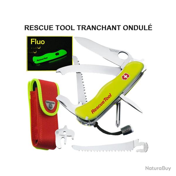 Victorinox - Couteau Suisse Rescue Tool Fluo 15 Fonctions Etui - 0.8623.MWN