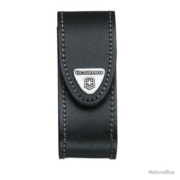 Victorinox - Etui Cuir Noir Couteaux 91mm 6 A 14 Pi�ces Clip - 4.0520.31