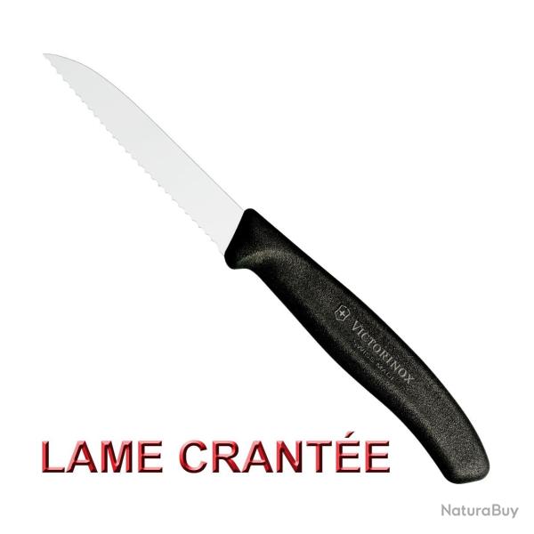 Victorinox - Couteau Office SwissClassic Noir Lame Pointe Rabattue 8cm  - 6.74x3 - 6.7433