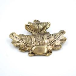 Feuille de ch&ecirc;ne d&eacute;taill&eacute;e et r&eacute;aliste en bronze 85x85mm