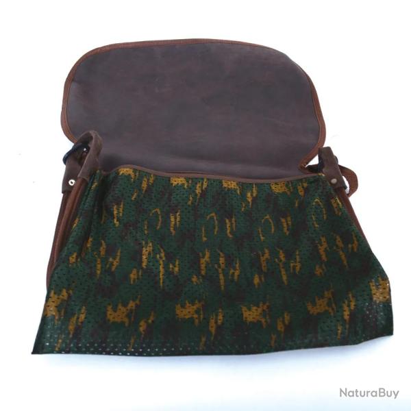 Carnier cuir haute qualit�, motif b�casse 38 x 30cm