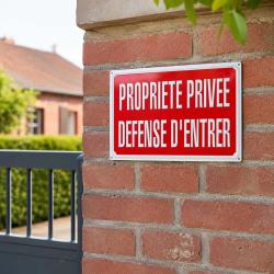 Panneau &laquo; Propri&eacute;t&eacute; priv&eacute;e - D&eacute;fense d'entrer &raquo; en aluminium 35 x 25 cm