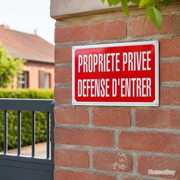 Panneau � Propri�t� priv�e - D�fense d'entrer � en aluminium 35 x 25 cm