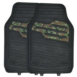 Set de 2 Tapis de Sol Avant anti glisse PVC recycl&eacute; Camo 67x45cm