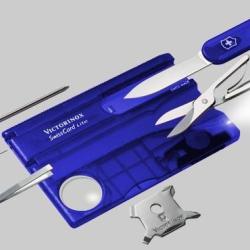 Couteau VICTORINOX - SwissCard Lite bleu translucide 8p