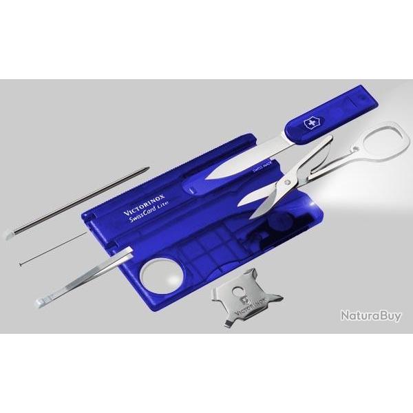 Couteau VICTORINOX - SwissCard Lite bleu translucide 8p
