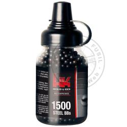 Biberon 1500 balles BB sph&eacute;riques noires 4,5mm Heckler & Koch