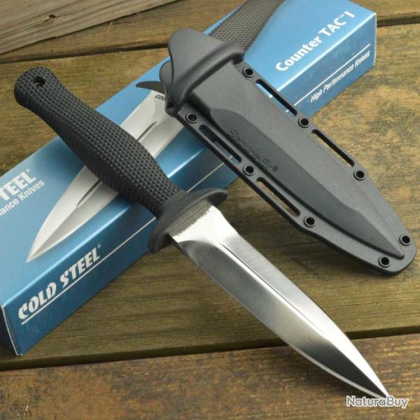 Couteau Cold Steel Counter TAC I Boot Lame Acier AUS 8 Manche Kray-Ex Etui Secure-Ex CS10BCTL
