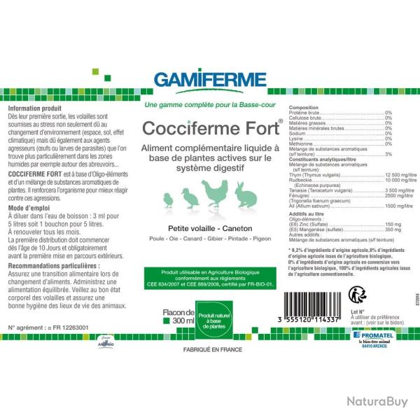 Cocciferme fort complment alimentaire volaille 300ml GAMIFERME