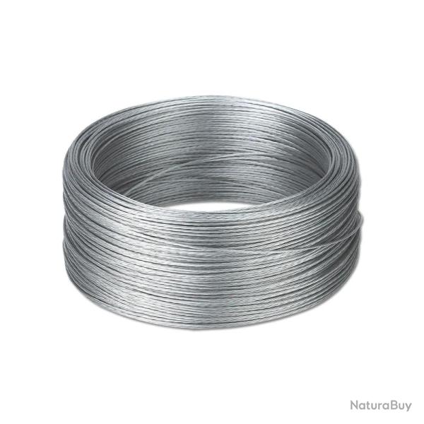 Cble acier zingu 7 torons tresss Diam. 1,5 mm bobine 200 m pour clture