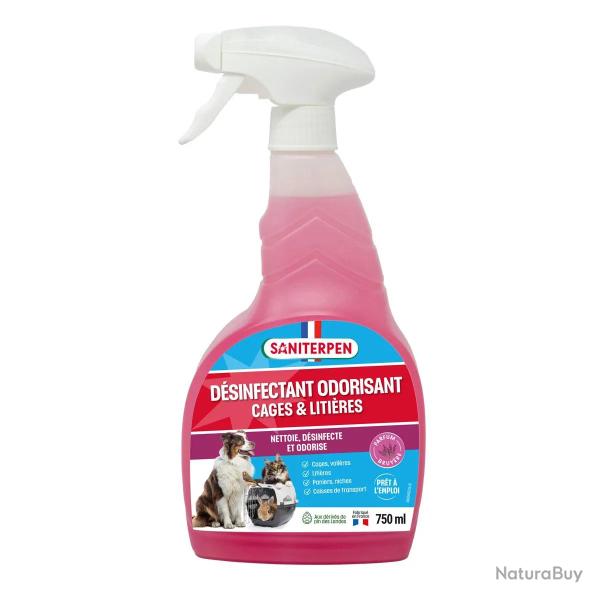 D�sinfectant odorisant cages et liti�res 750ml - Saniterpen