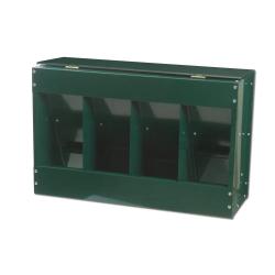 Mangeoire 20 kg 4 compartiments thermolaqu&eacute; vert 46 x 17 x 40 cm