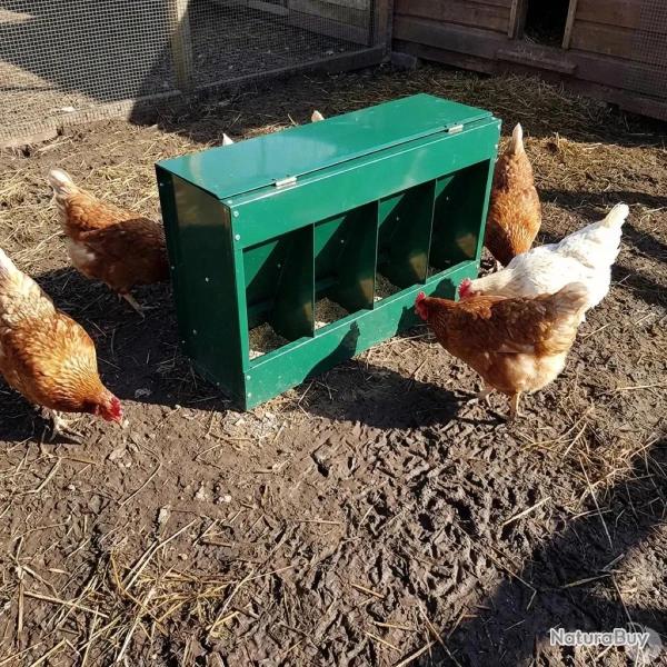 Mangeoire 20 kg 4 compartiments thermolaqu� vert 46 x 17 x 40 cm