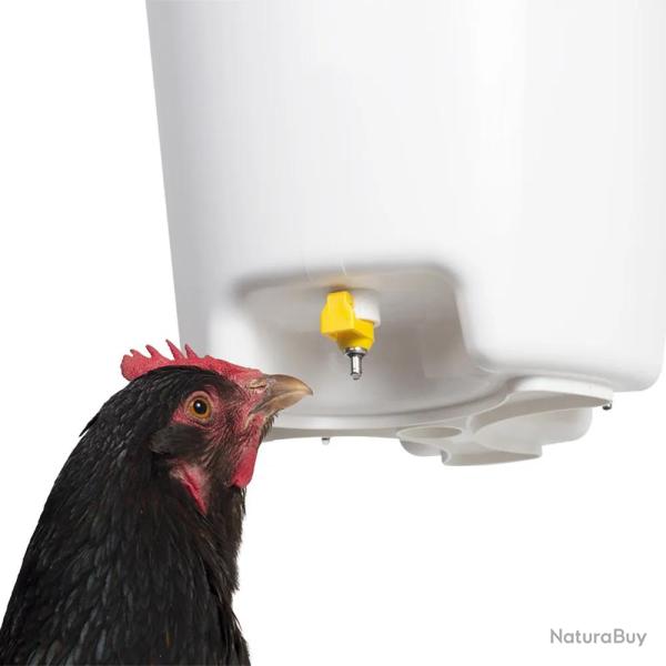 Abreuvoir seau 3 pipettes volailles 12L avec kit suspension