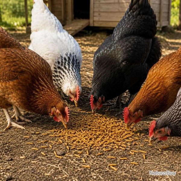 Alimentation volailles Larves souffl�es 1 Litre Hermetia Illucens