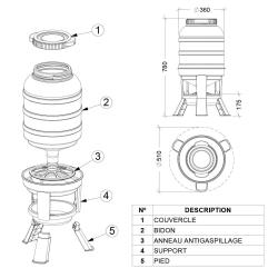 Mangeoire anti-gaspillage sur pieds 30 kg - Grande capacit&eacute;