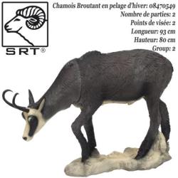 SRT TARGETS Cible 3D Chamois VSE broutant en mousse pour le tir &agrave; l'arc Pelage d'hiver