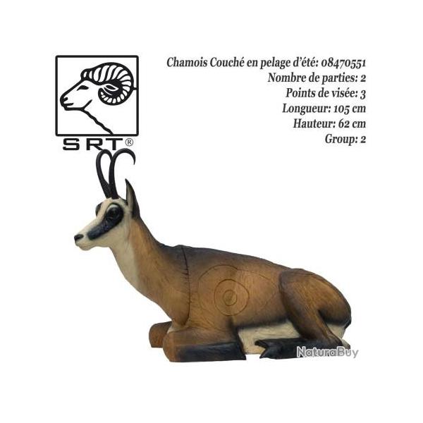 SRT TARGETS Cible 3D Chamois couch en mousse pour le tir  l'arc Pelage d't