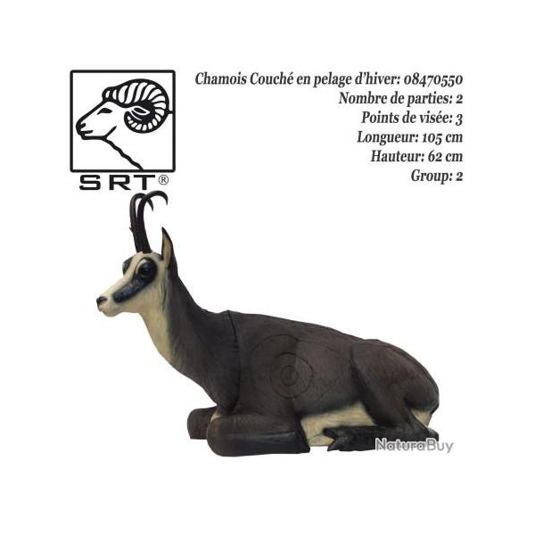 SRT TARGETS Cible 3D Chamois couch� en mousse pour le tir � l'arc Pelage d'hiver