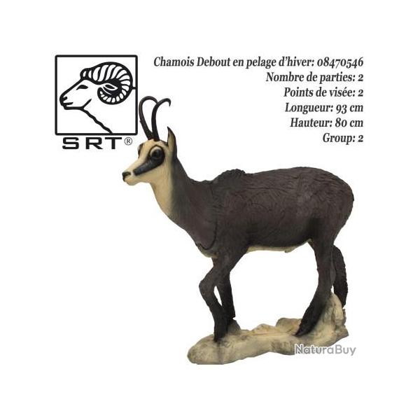 SRT TARGETS Cible 3D Chamois VSE debout en mousse pour le tir � l'arc Pelage d'hiver