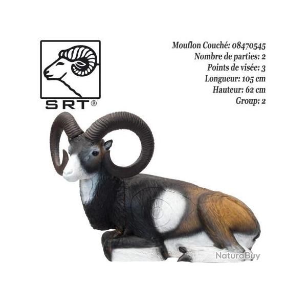 SRT TARGETS Cible 3D Mouflon couch en mousse pour le tir  l'arc
