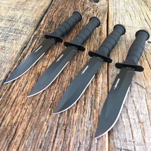 Lot de 4 Couteau de Cou Tactical Mini Kabai MTECH Acier 440 Fa�on Ka-Bar MT632CB