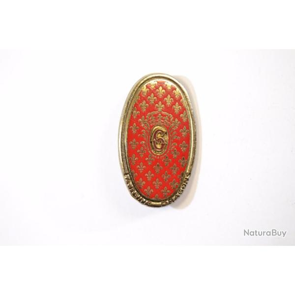Insigne 6e Dragons, Deslart, ovale, 6 rouge fonc, G1012, fixation pingle. 6 rgiment de Dragon