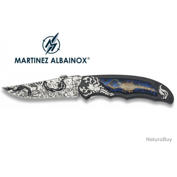 Offrez ce Couteau Pliant Scorpion bleu  lame de  9.5 cm